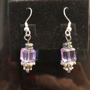 Purple crystal earrings